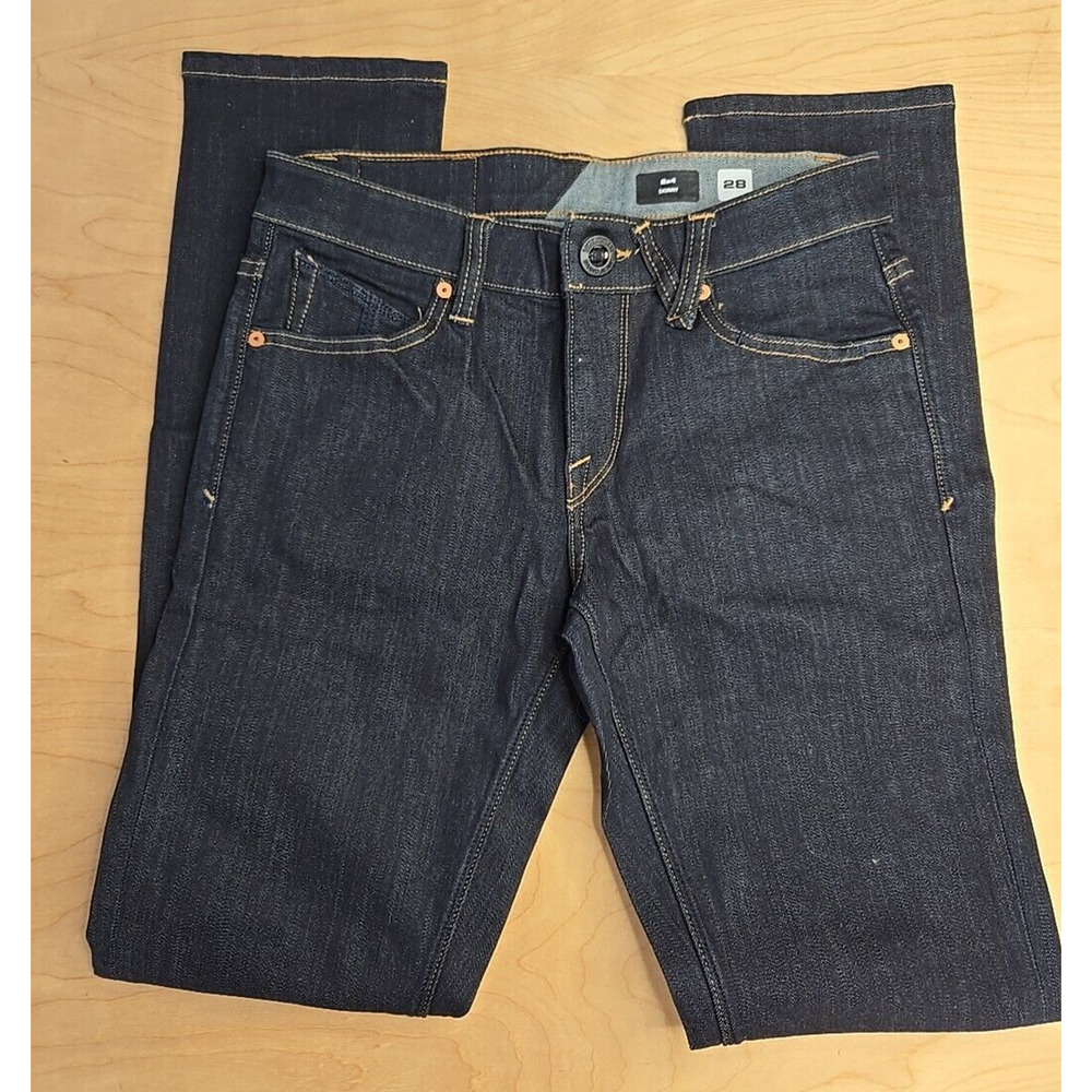 Volcom Men 2x4 Skinny Fit Black Jeans Size 28 - Skater Skateboard Snowboard